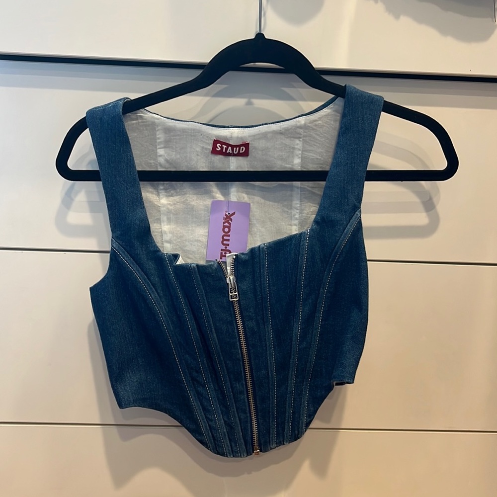 Staud jean corset top
